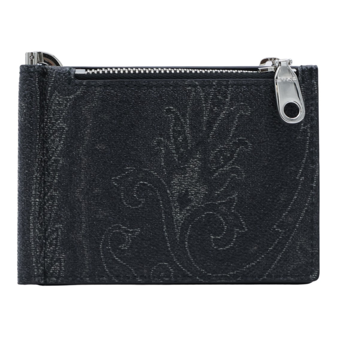 Etro Compact Textured Wallet With Paisley Embossing