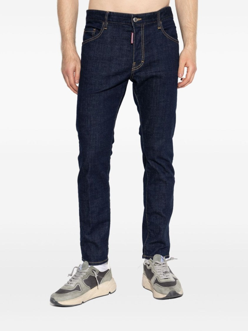 Dsquared2 Classic Navy Blue Straight Leg Jeans