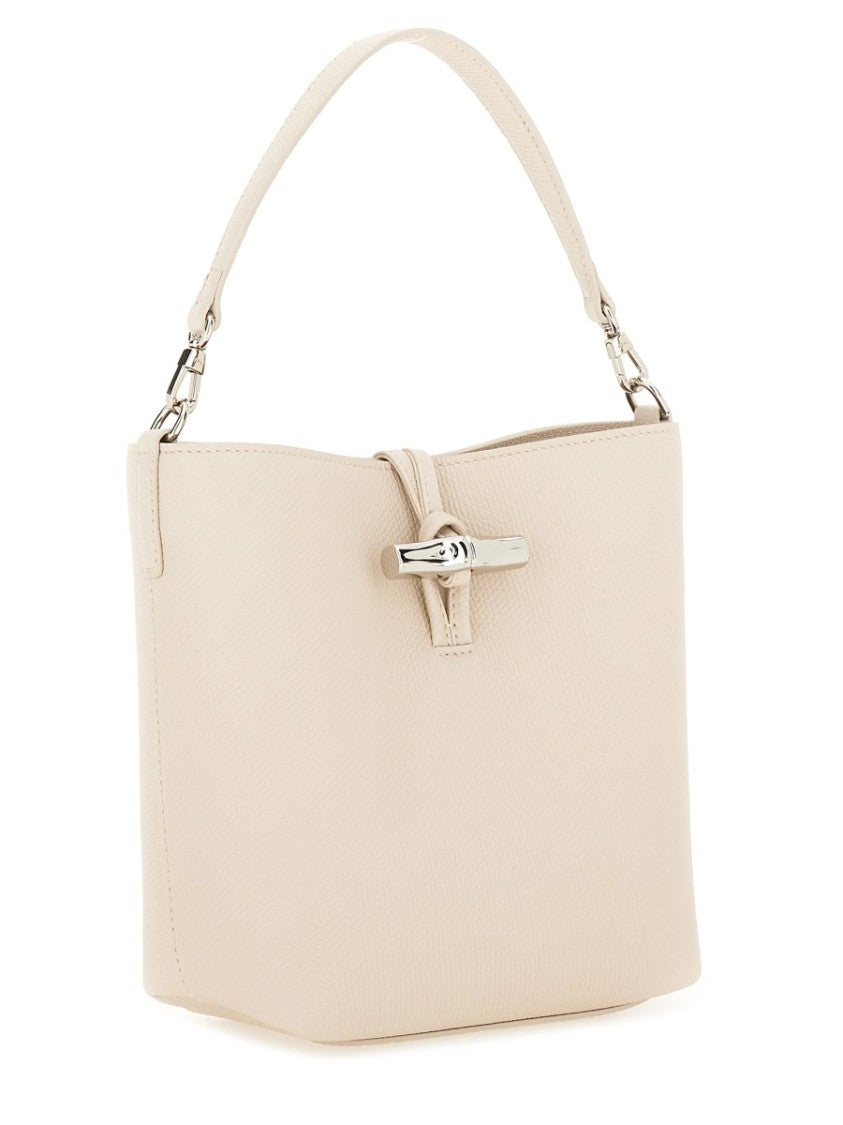 Longchamp Bucket-Style Handbag With Textured Leather And Silver-Tone Hardware