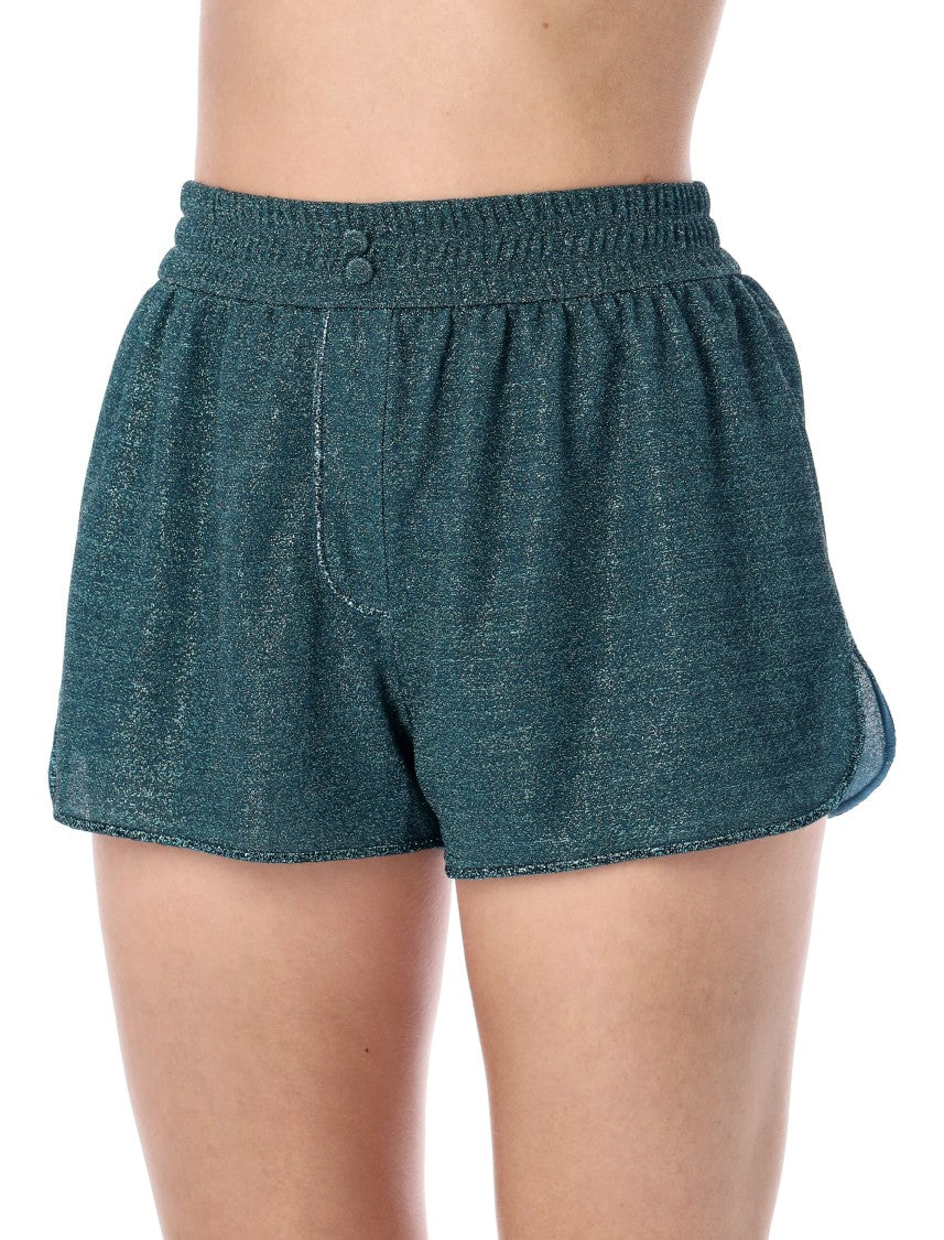Oséree Lumière Lurex Swim Shorts With Elasticated Waistband