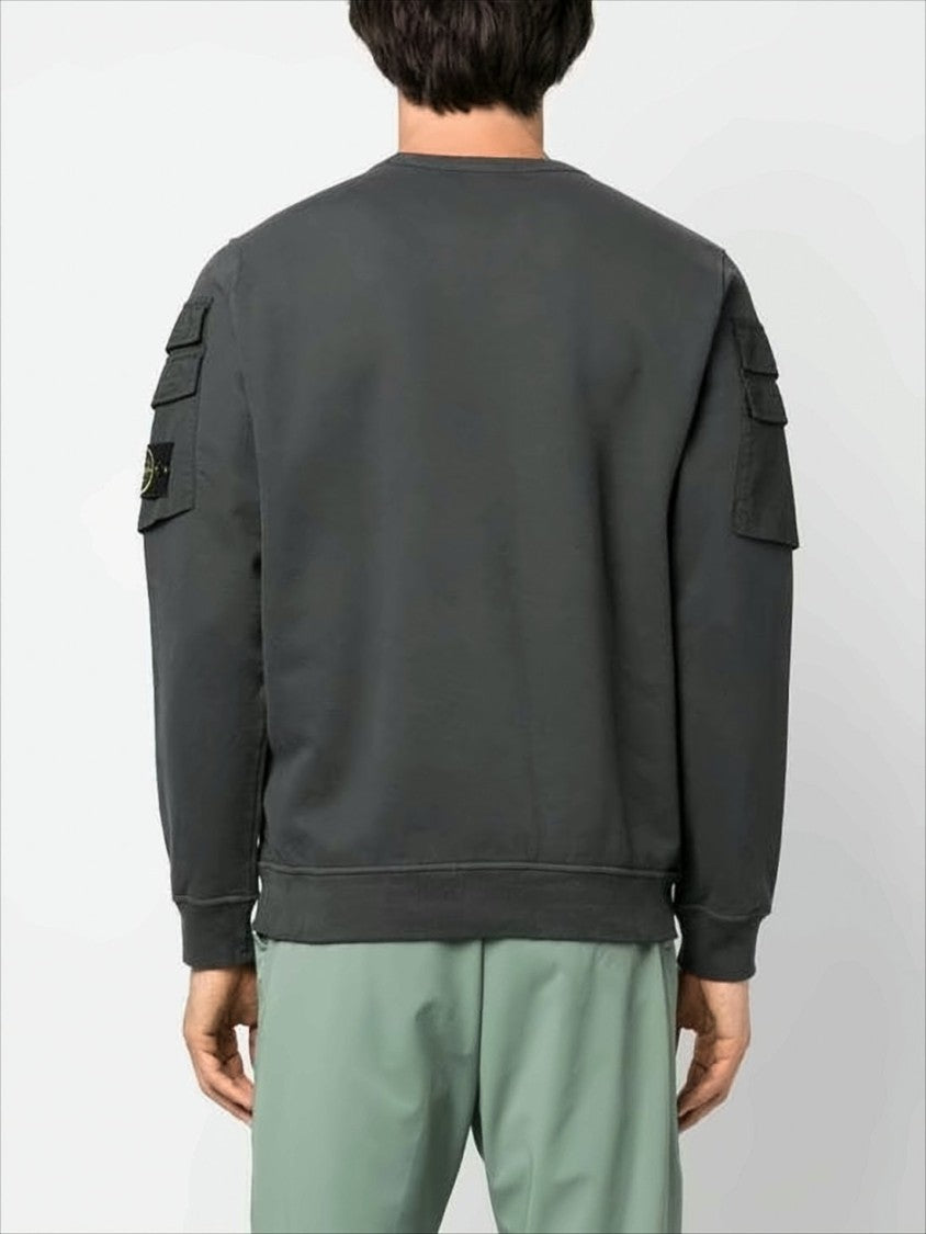 Stone Island Relaxed Fit Long-Sleeve Sweatshirt With Compass Logo Patches