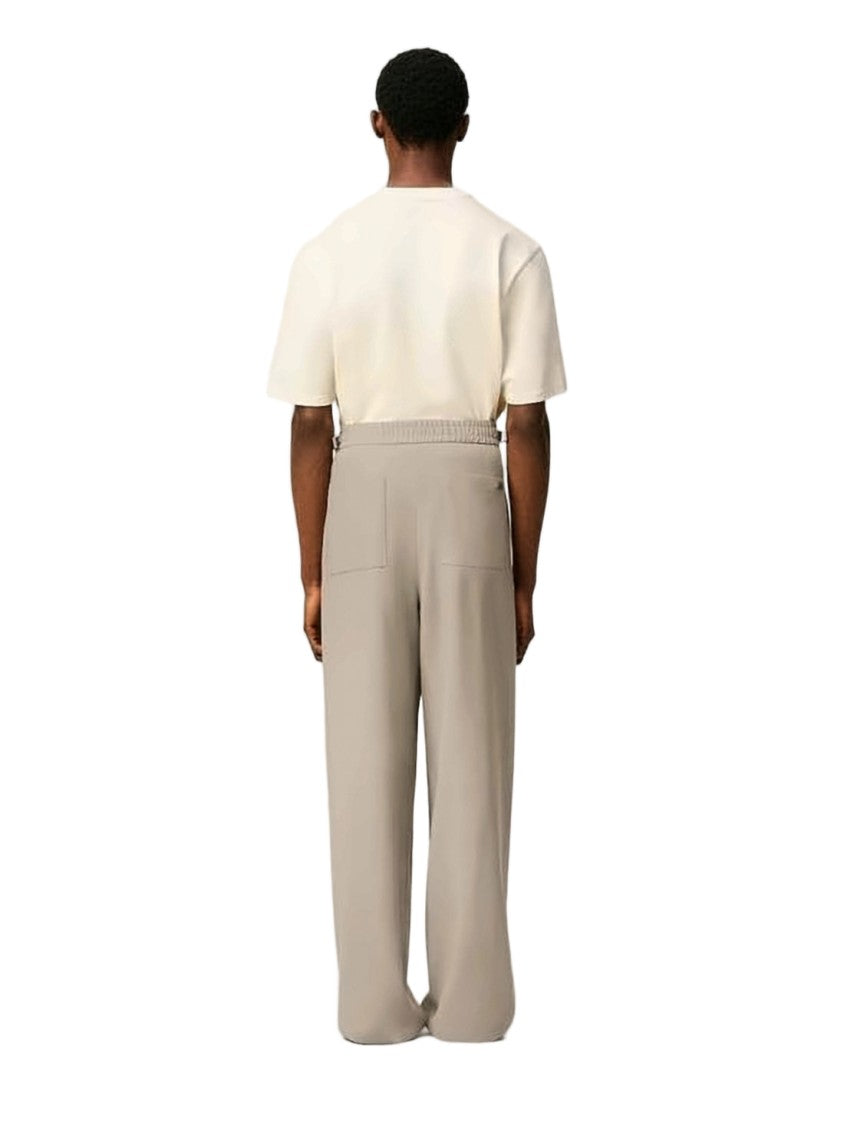 Ami Paris Straight-Leg Tailored Pants With Elastic Waistband