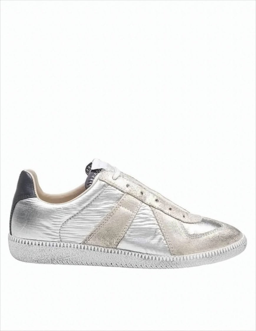 Maison Margiela Metallic Silver Low-Profile Sneakers