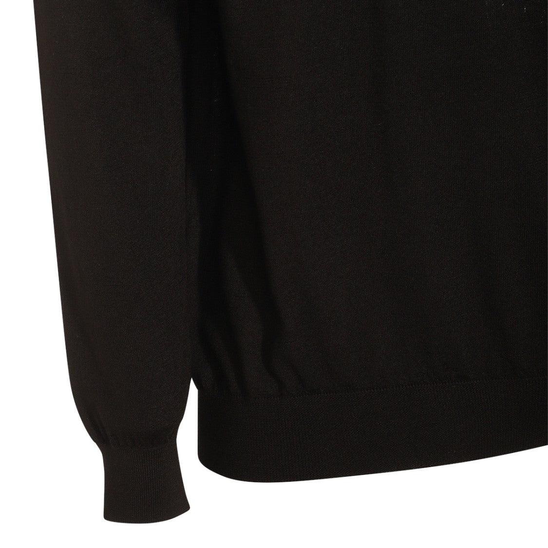 Malo Black Wool Crewneck Sweater
