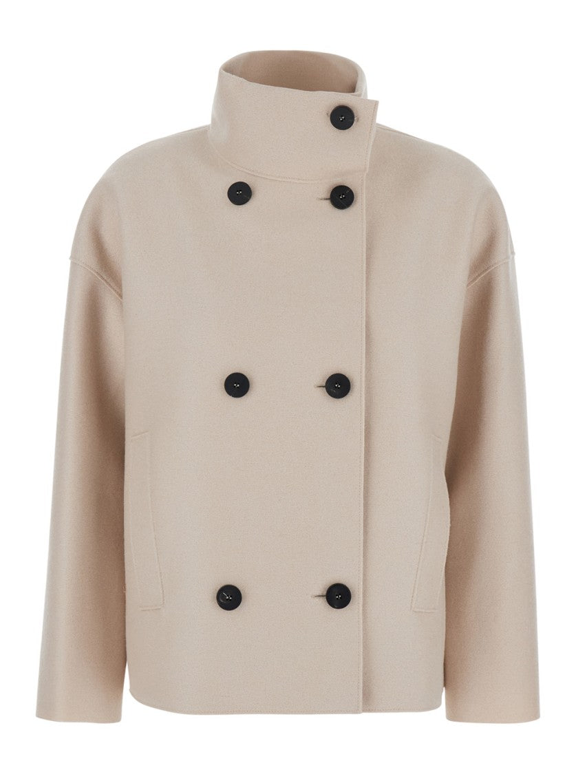Harris Wharf London Boxy Short Coat With High Collar