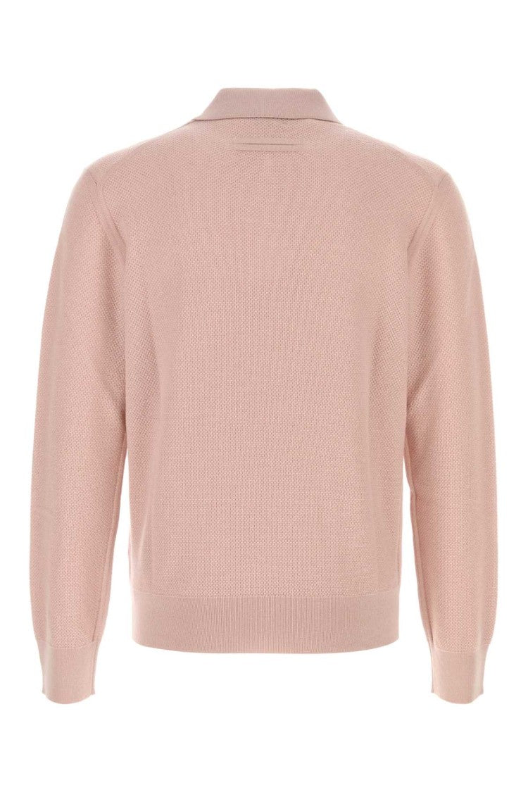 Zegna Pink Cashmere Polo Shirt