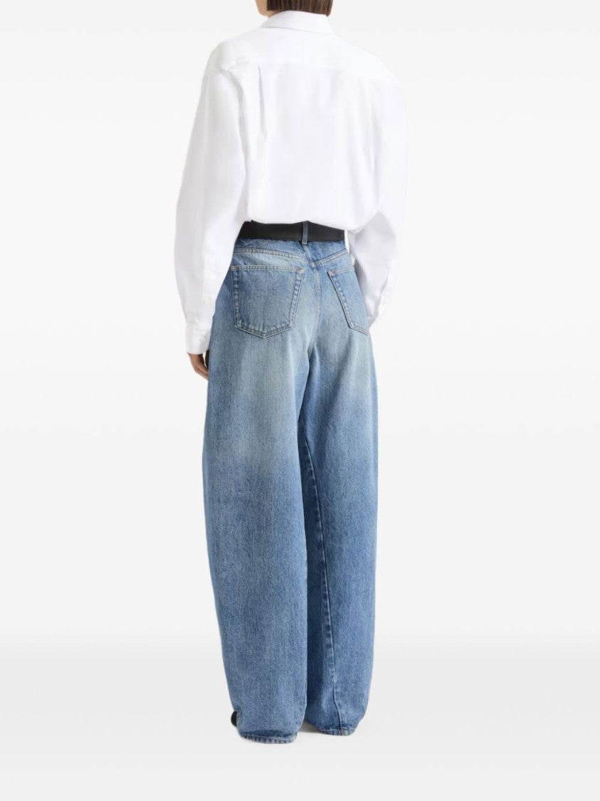 Givenchy Vintage Fade High-Waisted Wide-Leg Jeans