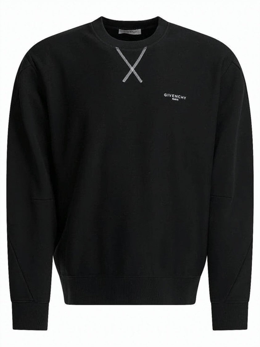 Givenchy Long-Sleeve Cotton Sweatshirt With Contrast Stitch Detail