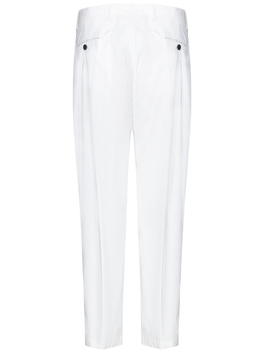 Franzese Collection Double-Pleat Egyptian Mako Cotton Blend Trousers