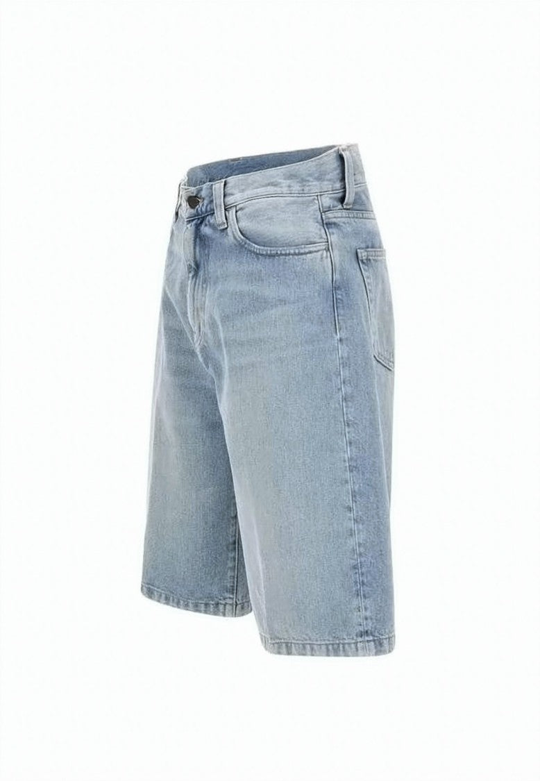 Carhartt Wip Light Blue Denim Shorts With Five-Pocket Design