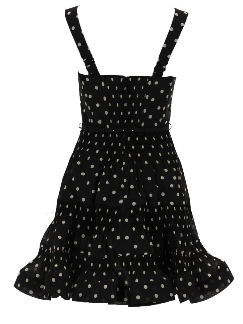 Zimmermann Polka Dot Polyester Ruffled Skirt Mini Dress