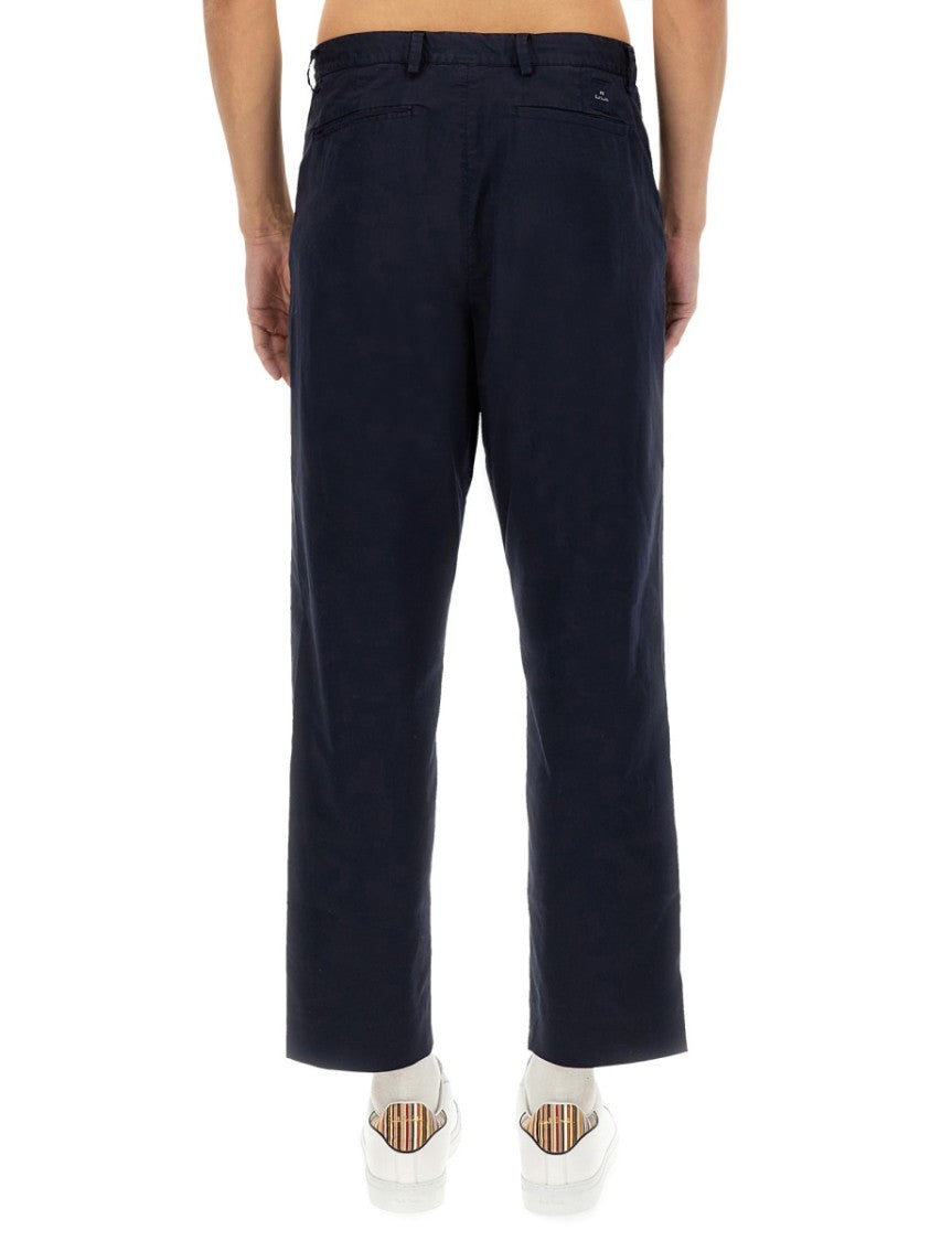 Ps Paul Smith Relaxed Fit Cotton Pants With Subtle Texture