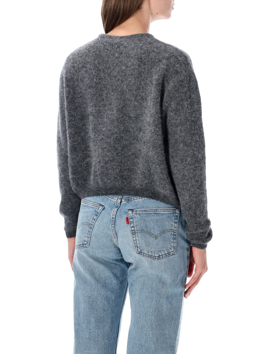 American Vintage Vito Fuzzy Wool-Blend Crewneck Cardigan