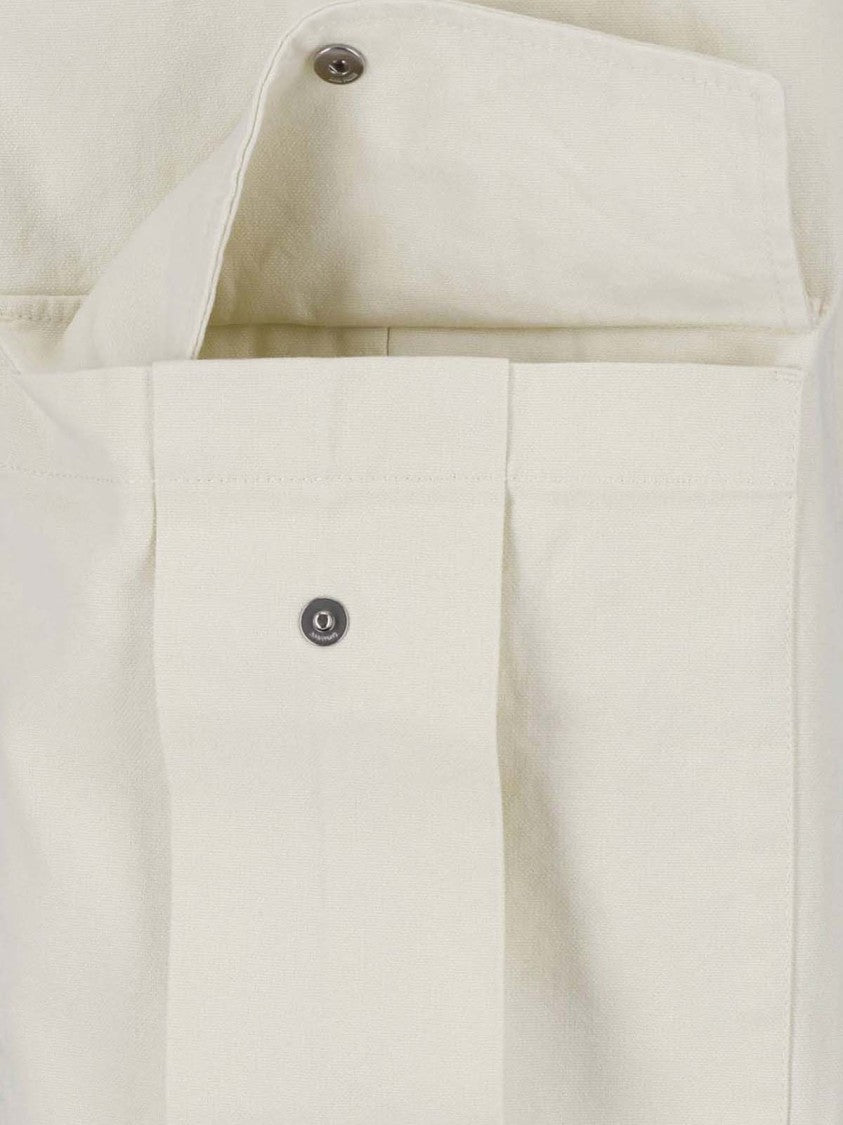 Ami Paris White Cotton Cargo Straight-Leg Pants