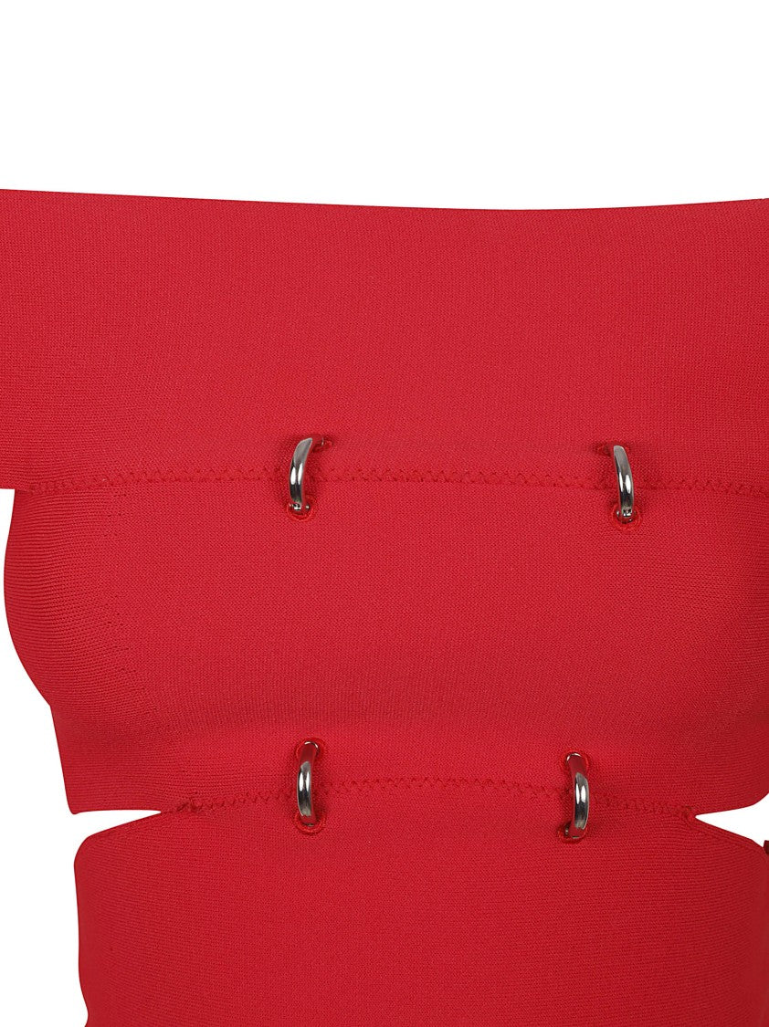 Alexander Mcqueen Off-The-Shoulder Dress With Cut-Out Details