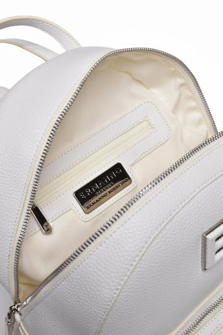 Ermanno Firenze White Polyurethane Backpack