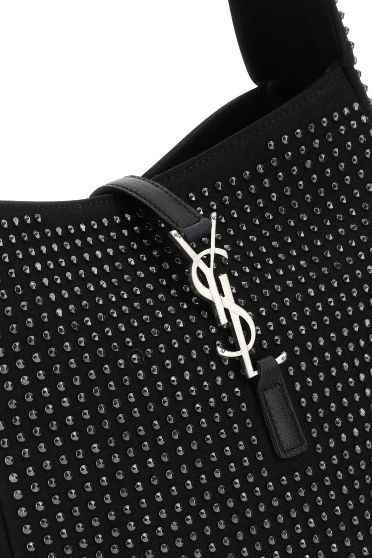 Saint Laurent Structured Black Cotton Bag With Minimalist Design