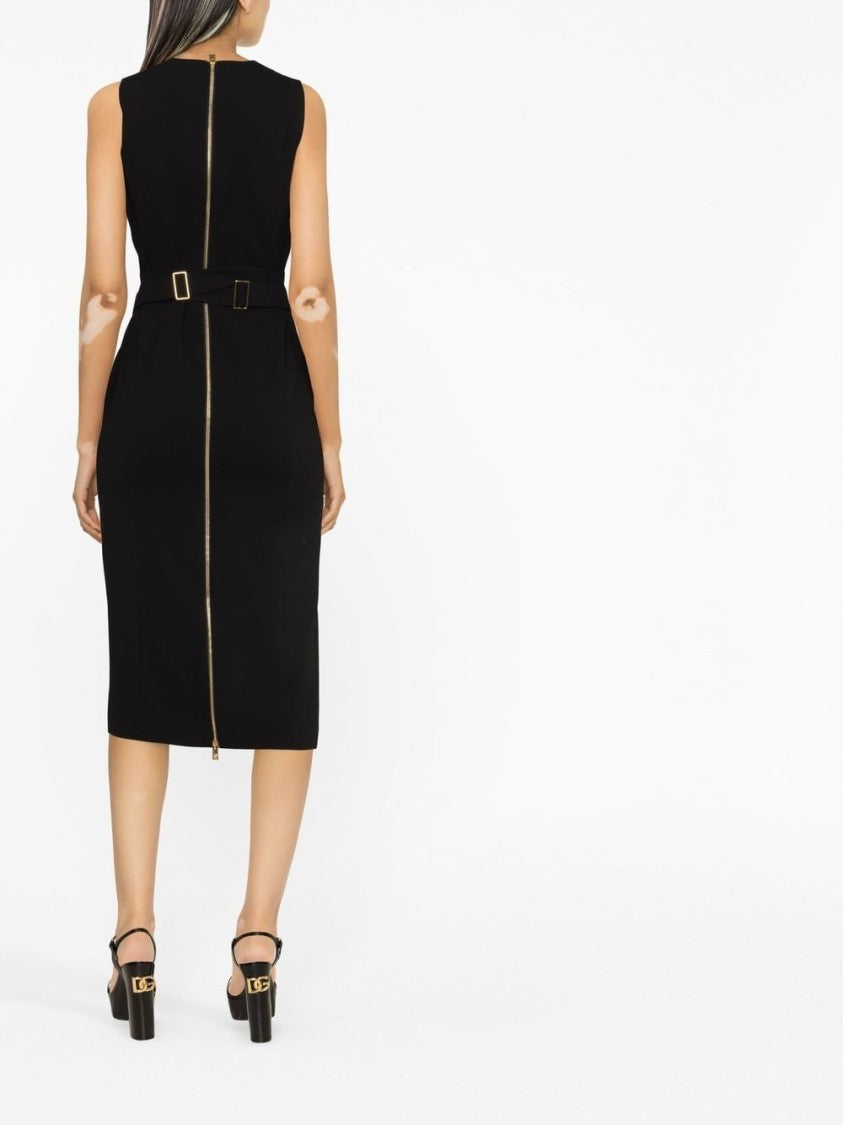 Versace Medusa Head Pencil Dress With Crossover Straps