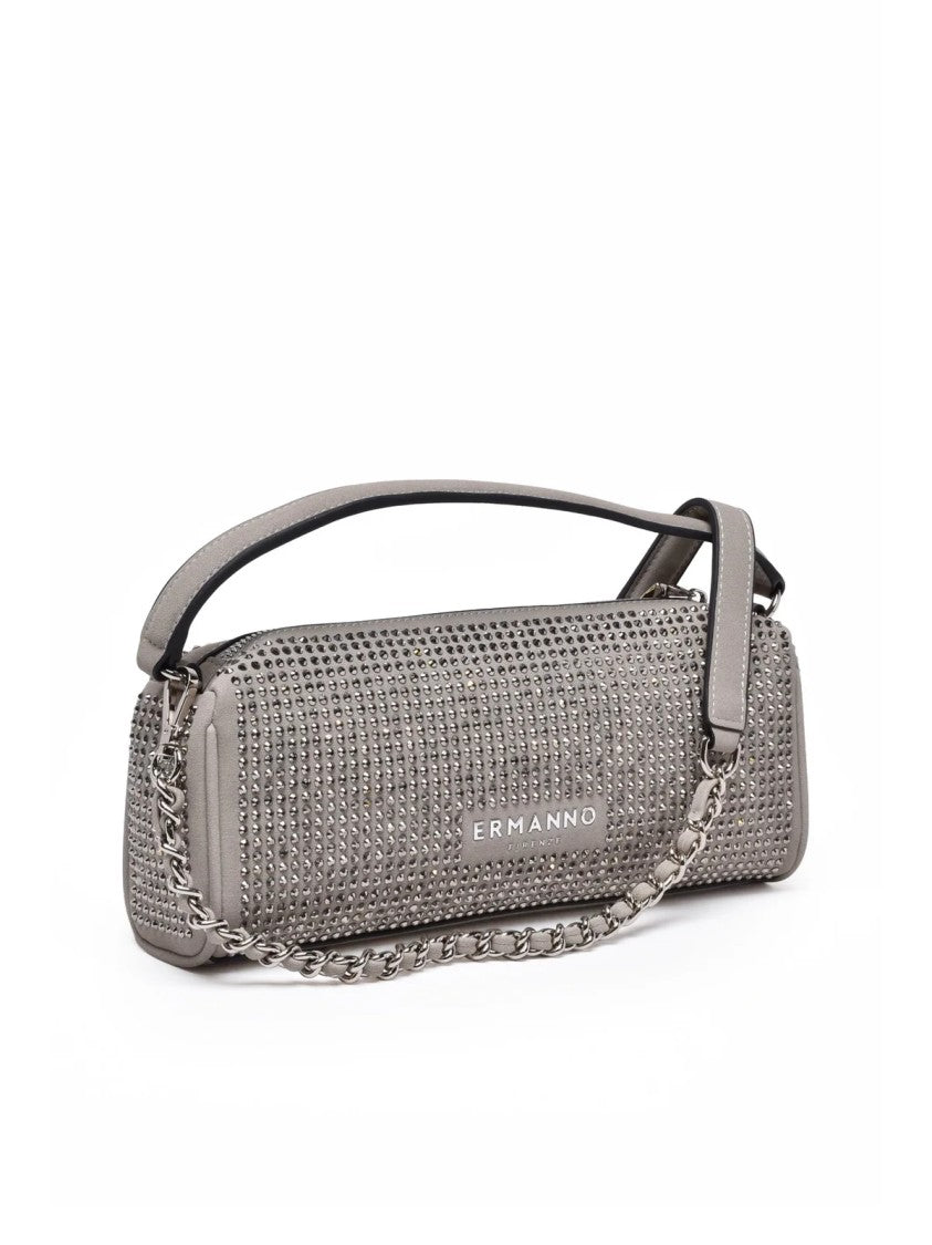 Ermanno Firenze Verly Rhinestone-Embellished Handbag With Chain Detail