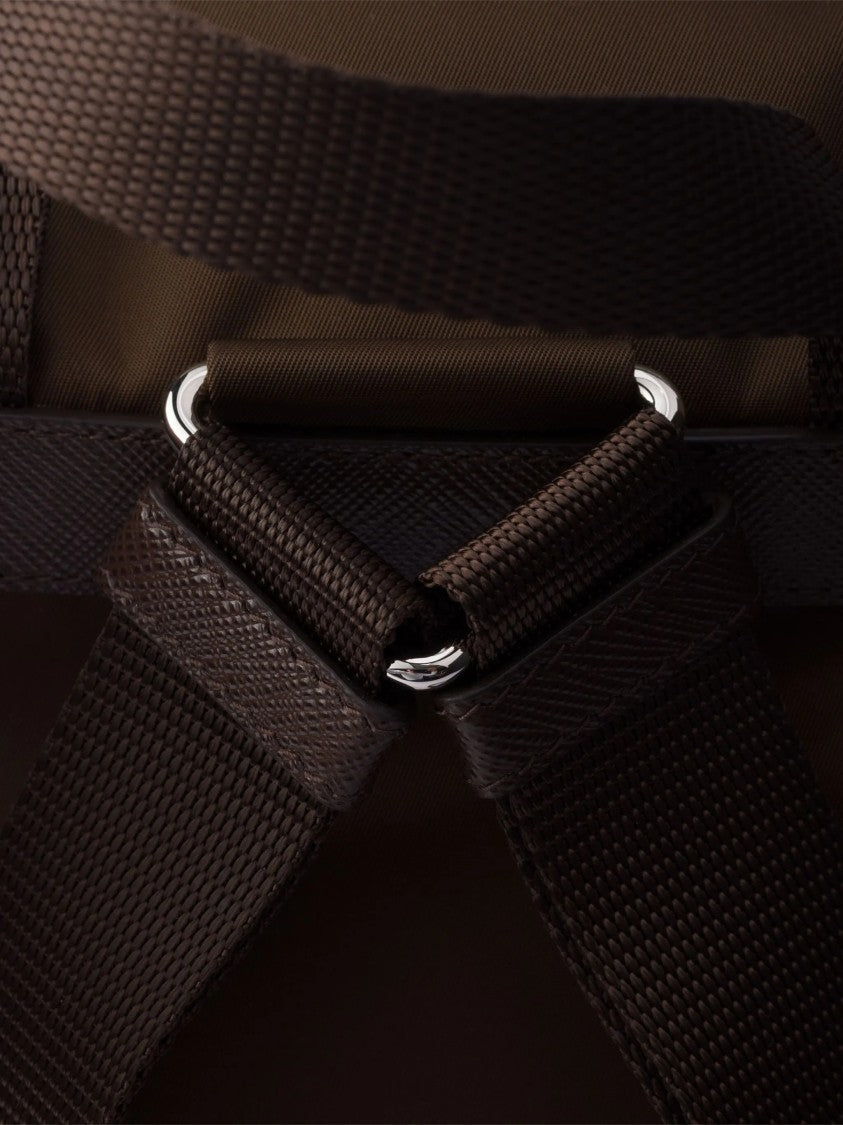 Prada Structured Re-Nylon Medium Backpack With Buckle Closure And Front Pockets