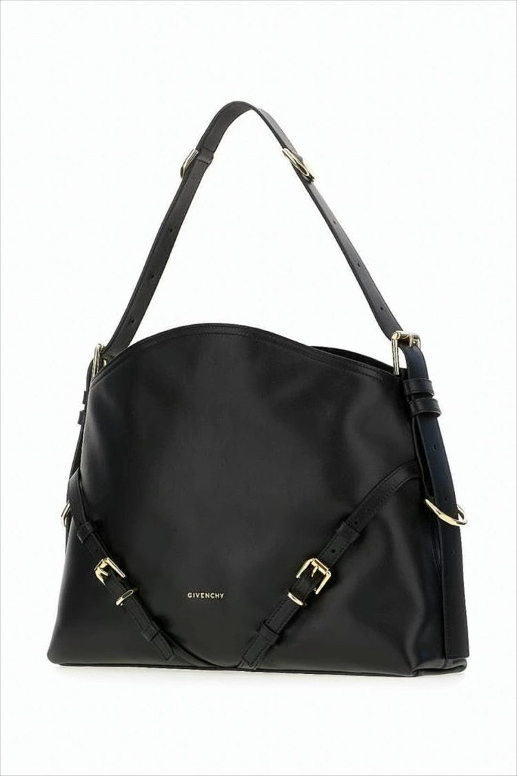 Givenchy Minimalist Black Calf Leather Shoulder Bag