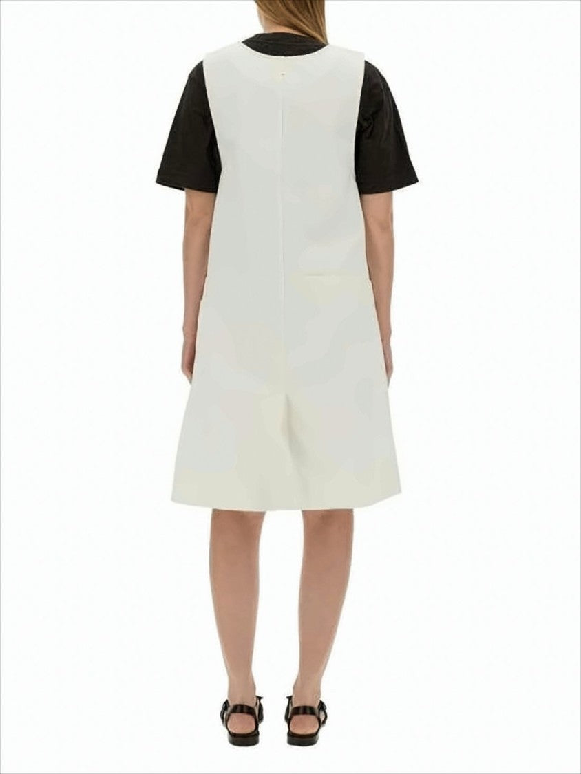 Margaret Howell Sleeveless A-Line Midi Dress With Front Pockets