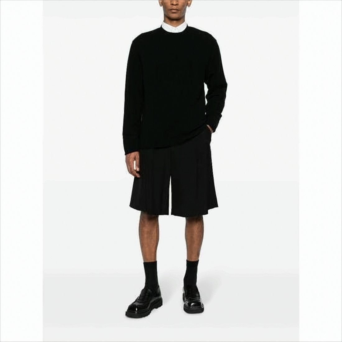 Auralee Classic Crew Neck Black Sweater