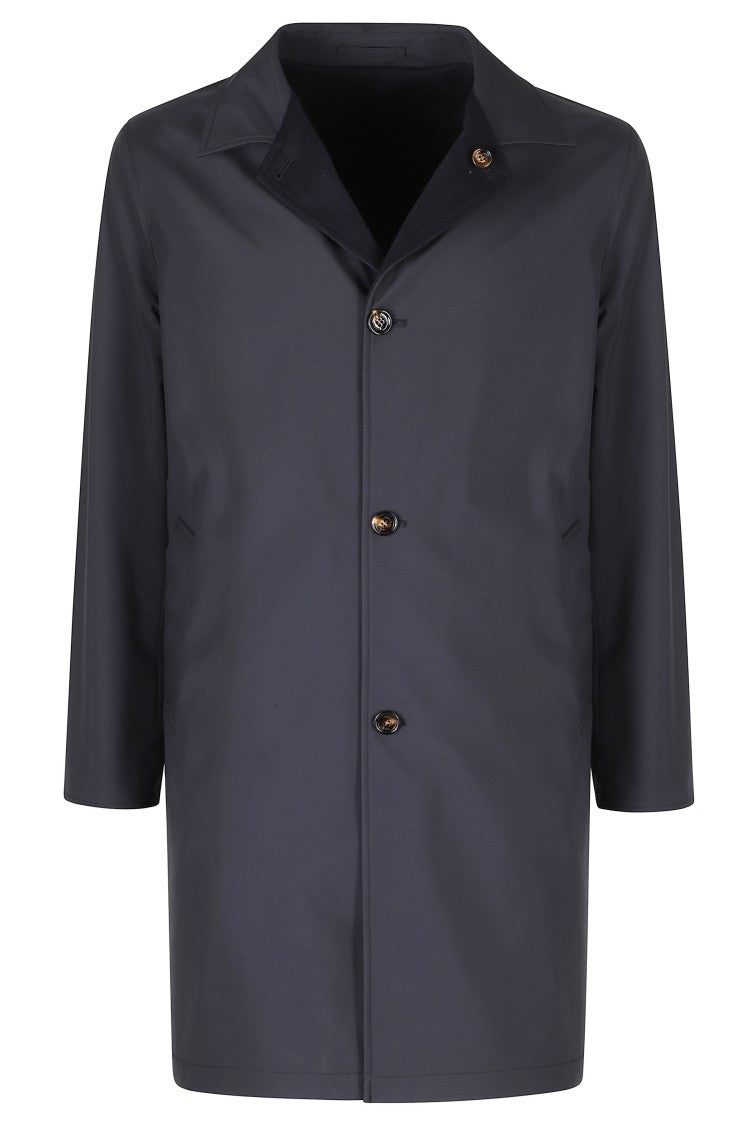 Kired Blue Double Cash Reversible Cashmere-Blend Parka