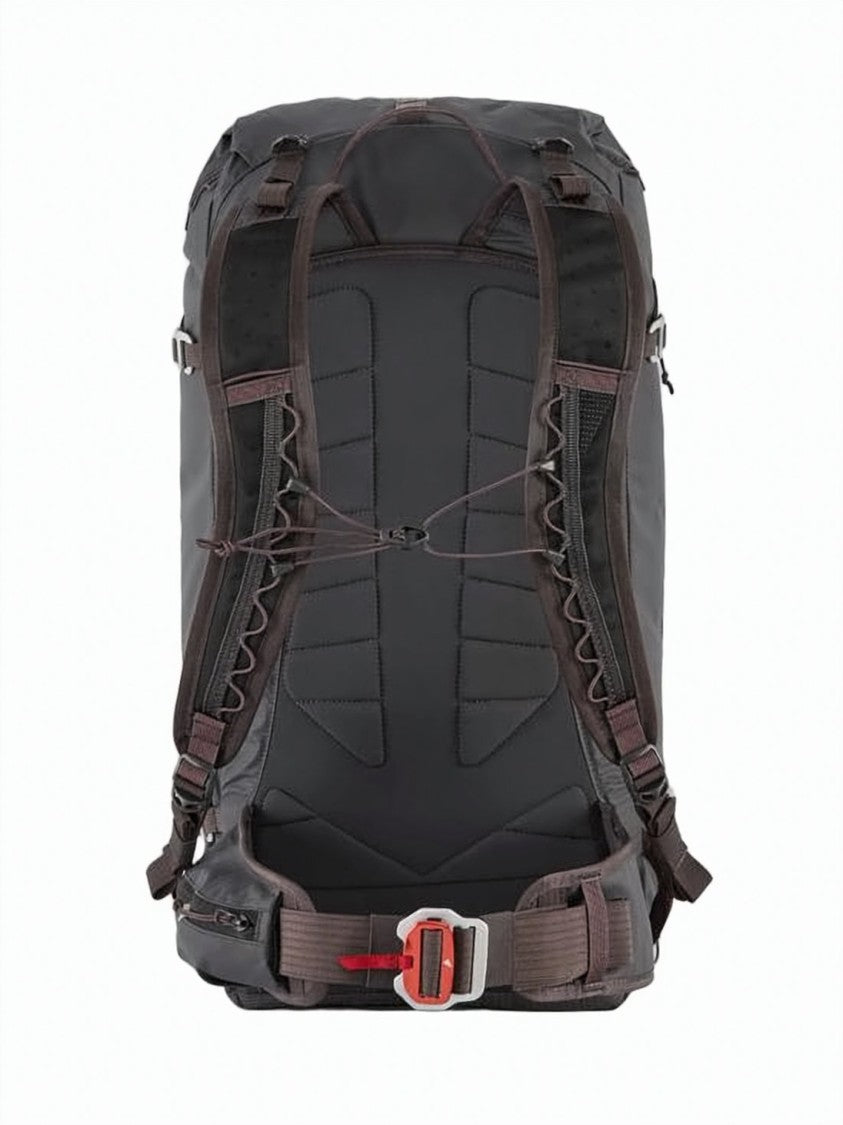 Klattermusen Structured Black Backpack With Distinctive Red Accents
