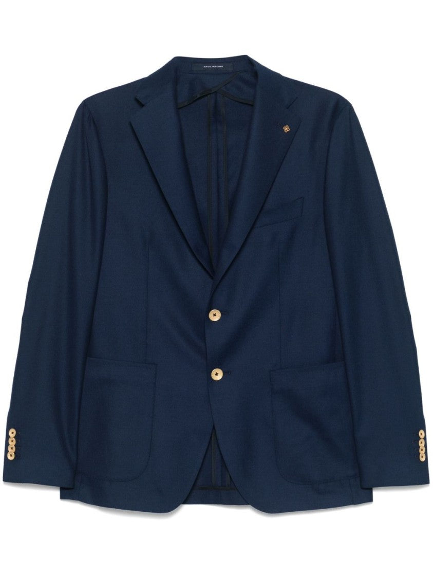 Tagliatore Blue Cashmere Jacket With Tailored Silhouette