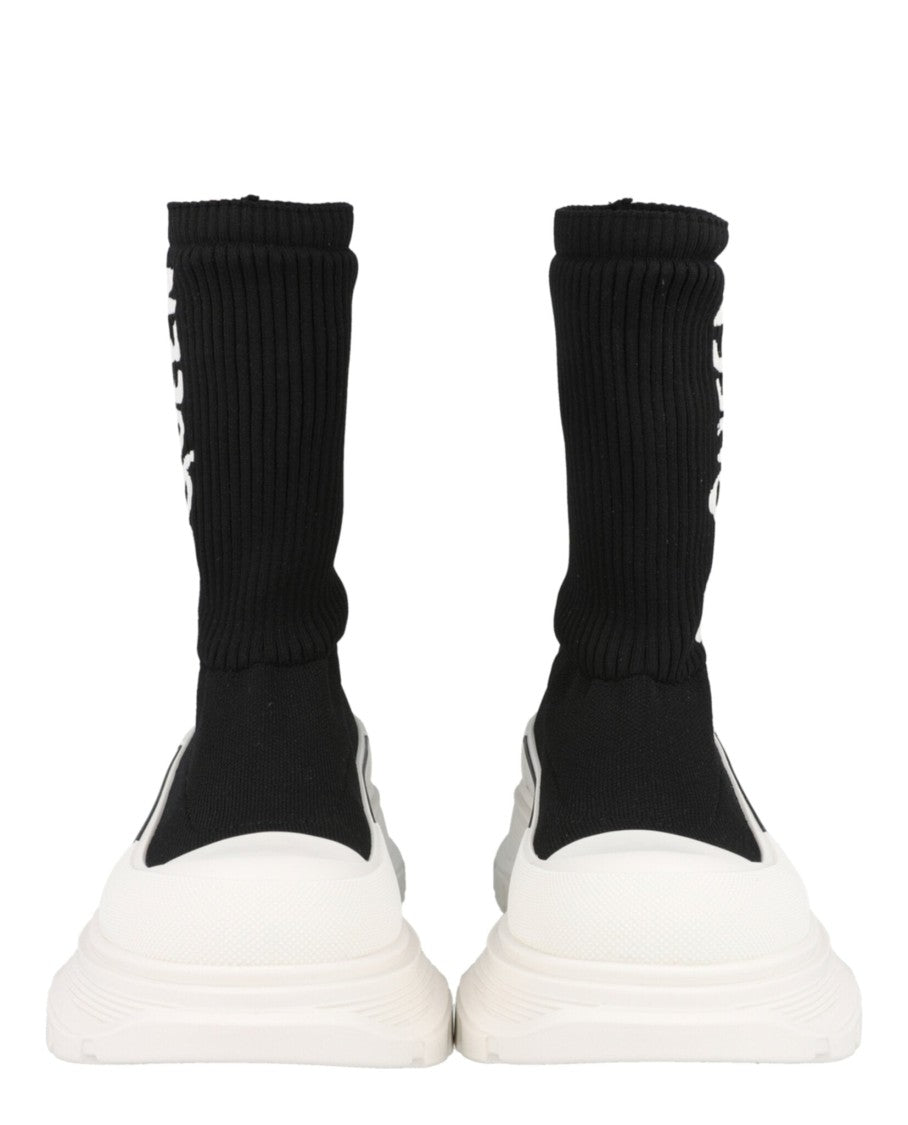 Alexander Mcqueen Ribbed Tread Slick Boots