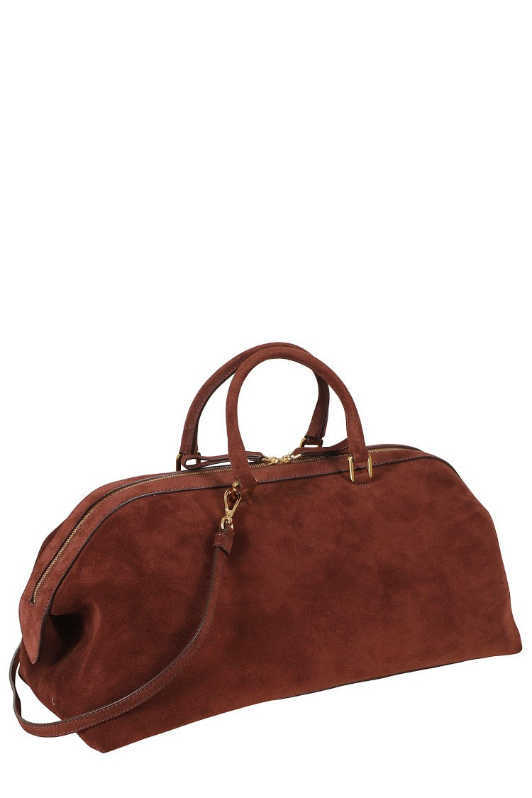 Alberta Ferretti Brown Double Zip Removable Strap Suede Tote Bag