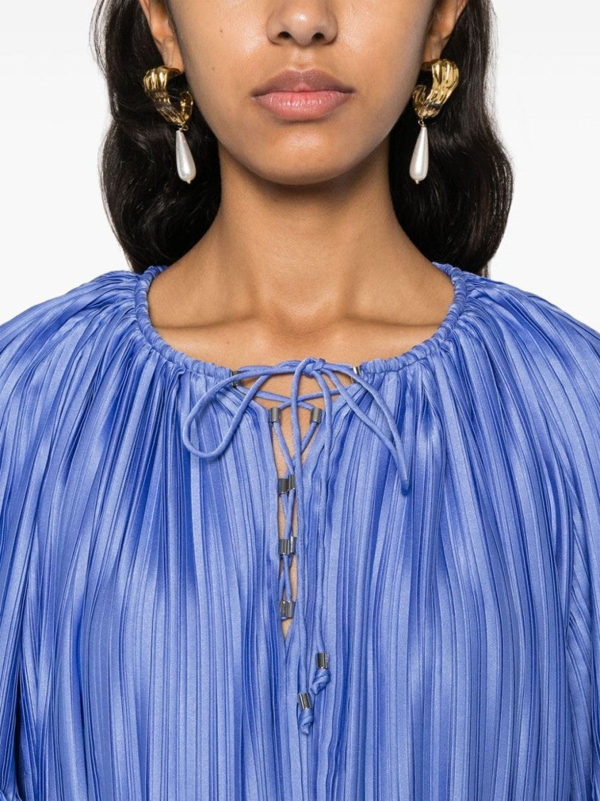 Lanvin Charmeuse Plissé Top