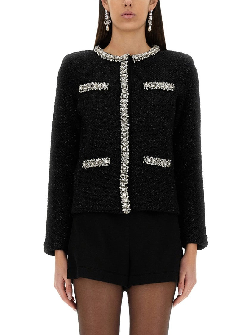 Self-Portrait Knitted Cardigan With Sequins