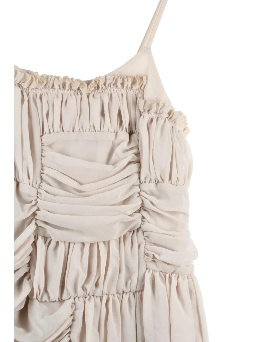 Comme Des Garçons Beige Patchwork Fluid Spaghetti Strap Polyester Tank Top