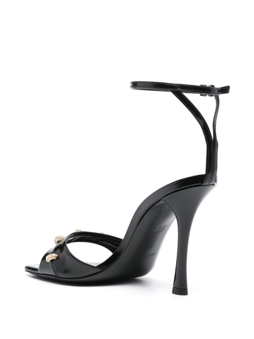 Givenchy High Stiletto Black Calf Leather Sandals