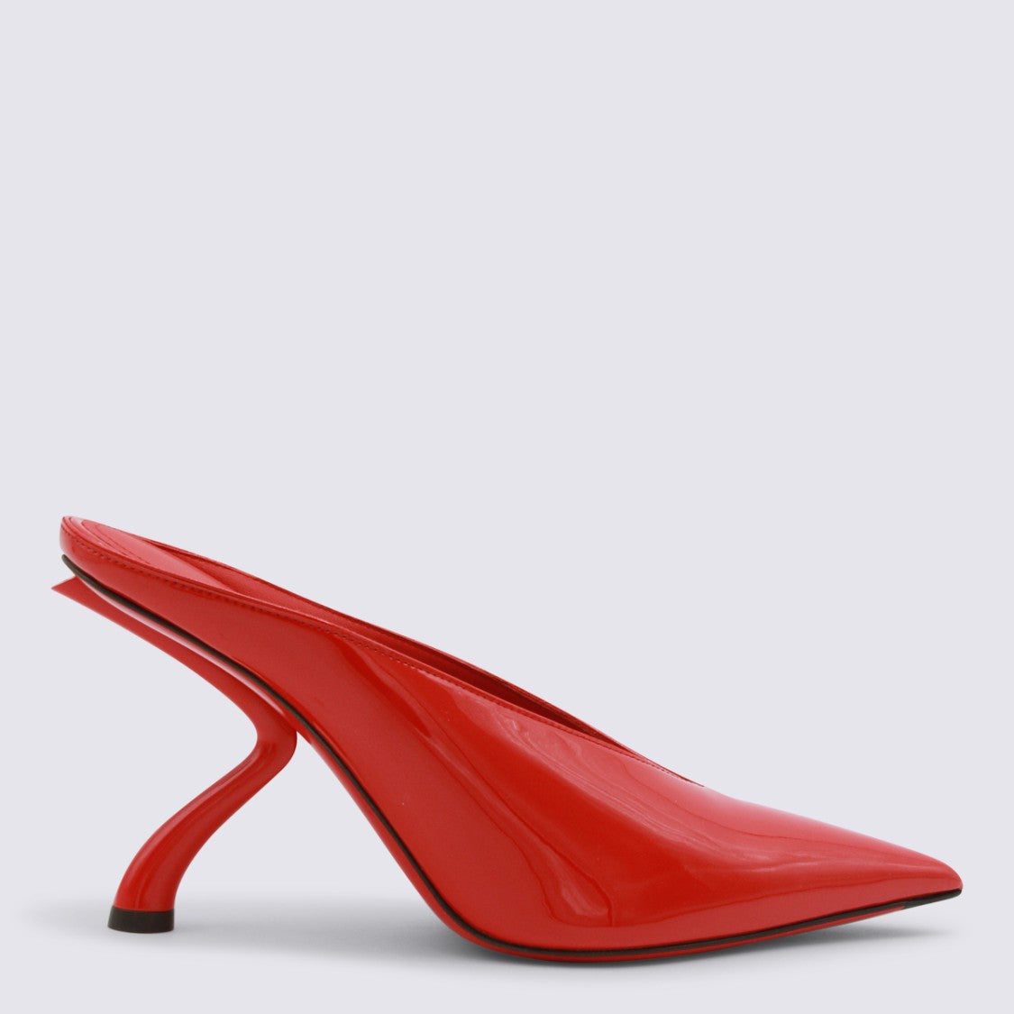 Ferragamo High-Heeled Mules With Sculptural Curved Heel