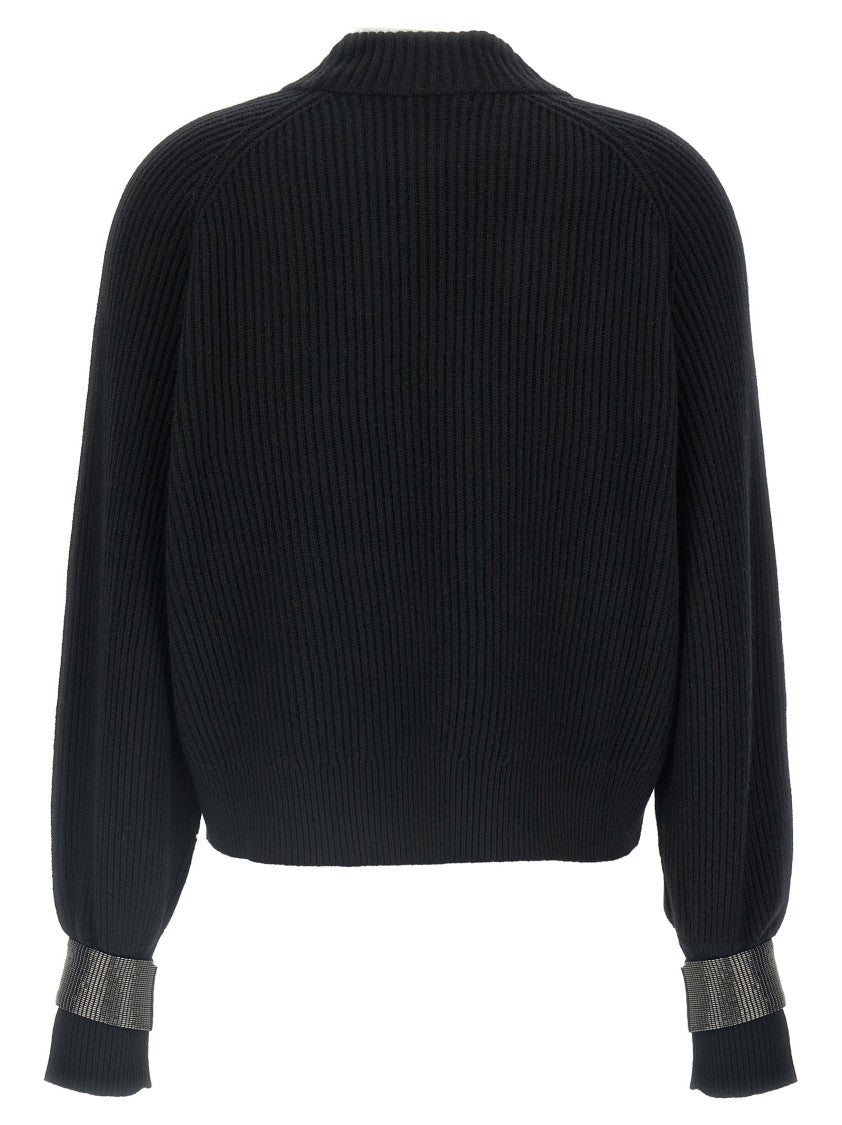 Brunello Cucinelli Monile' Cuffs Sweater