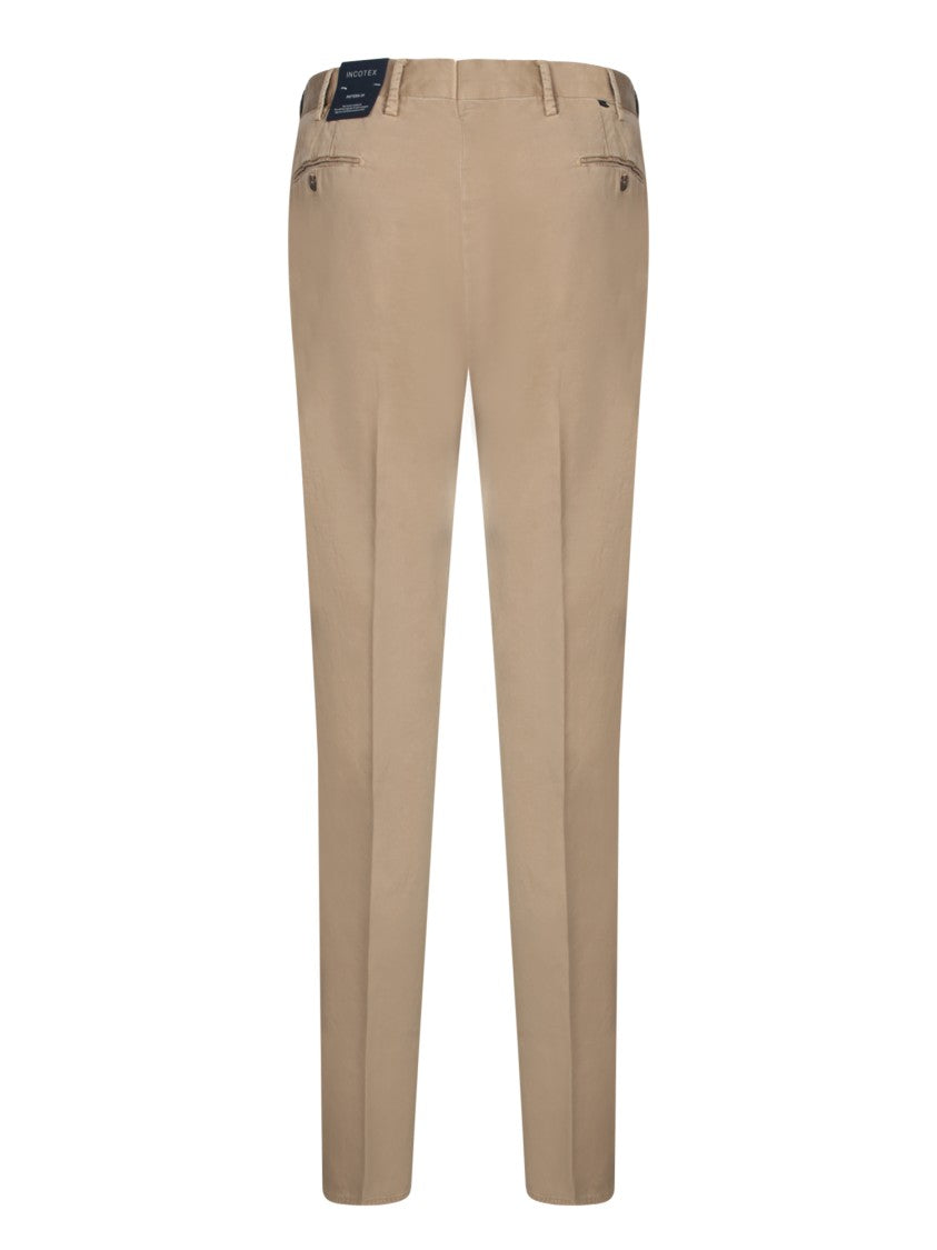 Incotex Beige Trousers With Front Zip Closure