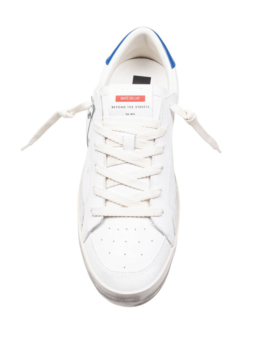 Crime London Crime White And Bluette Leather Sneakers