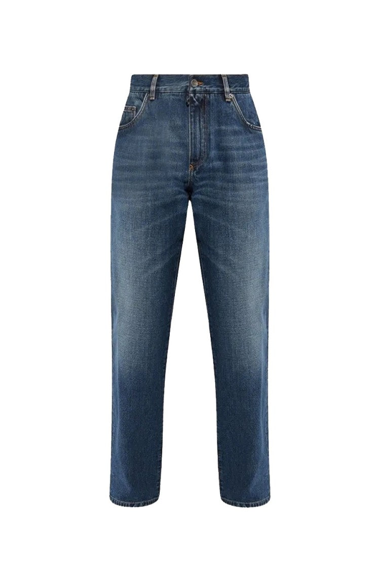 Dolce & Gabbana Blue Cotton Straight-Leg Jeans
