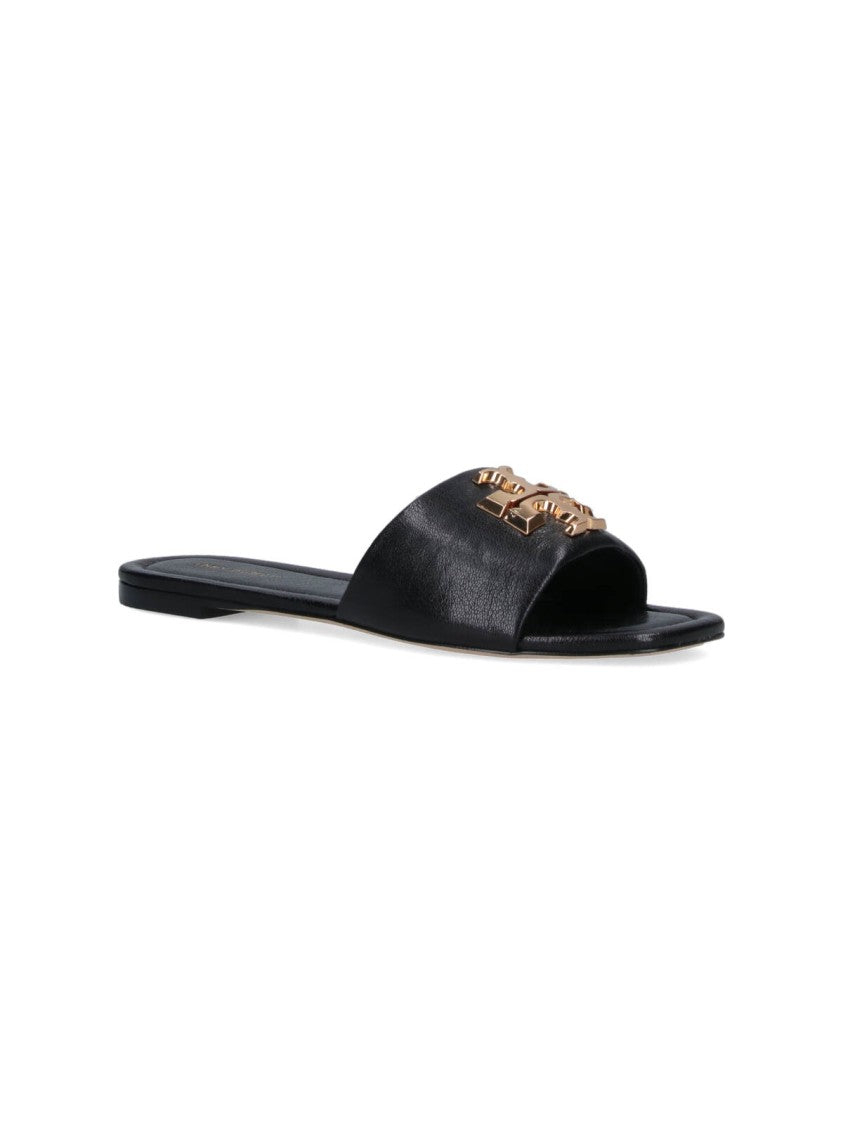 Tory Burch Black Eleanor Slip-On Slide Sandals