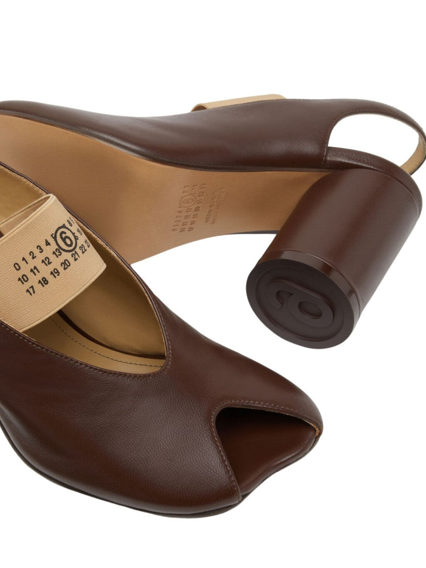 Mm6 By Maison Margiela Brown Split Tabi Toe Leather Pumps
