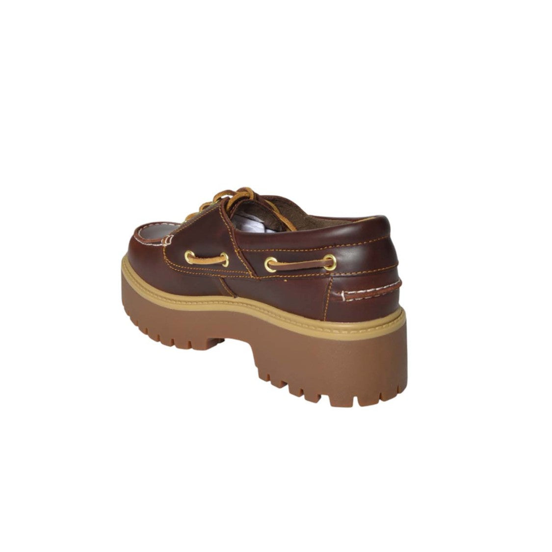 Timberland Chunky Platform Leather Flats With Lace-Up Detailing