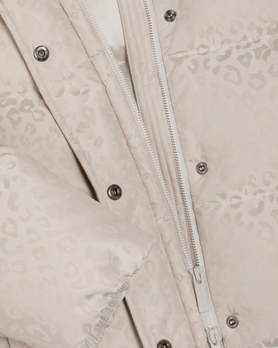 Colmar Originals Cropped Puffer Jacket With All-Over Animal Print