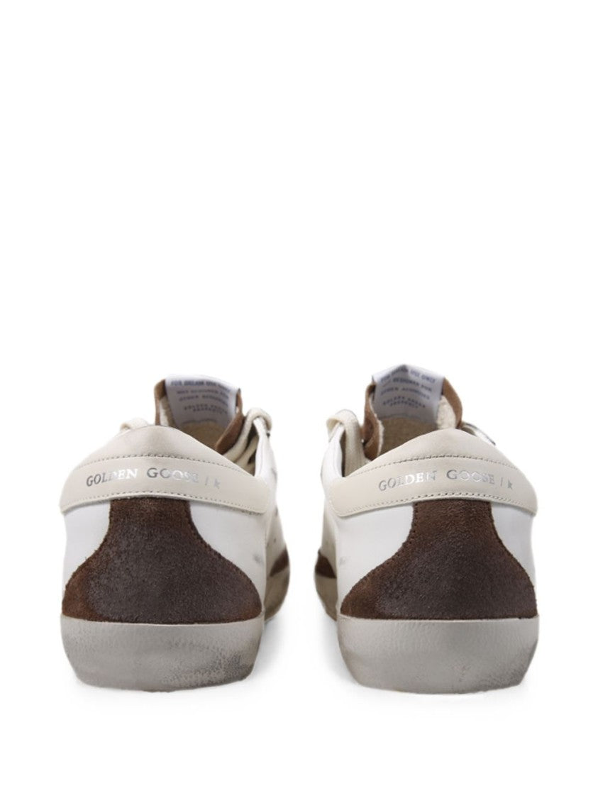 Golden Goose Brown Suede Blue Star Silk-Nylon Low-Top Sneakers