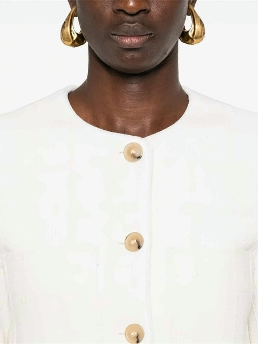 A.P.C. Cropped Textured Jacket With Button Closure
