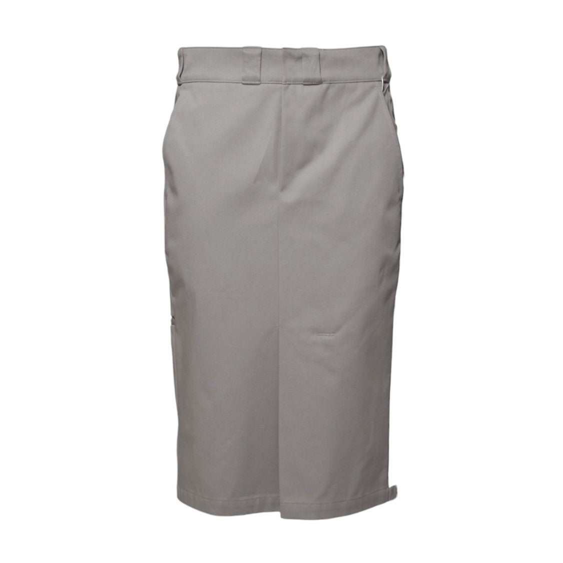Maison Margiela Light Grey Cotton Twill Midi Skirt