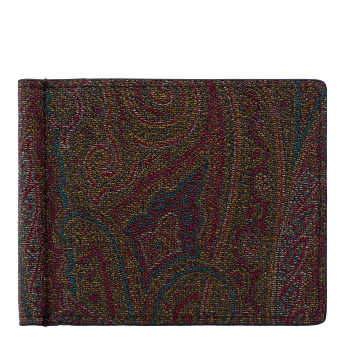 Etro Rectangular Brown Men's Wallet With Multiple Compartments