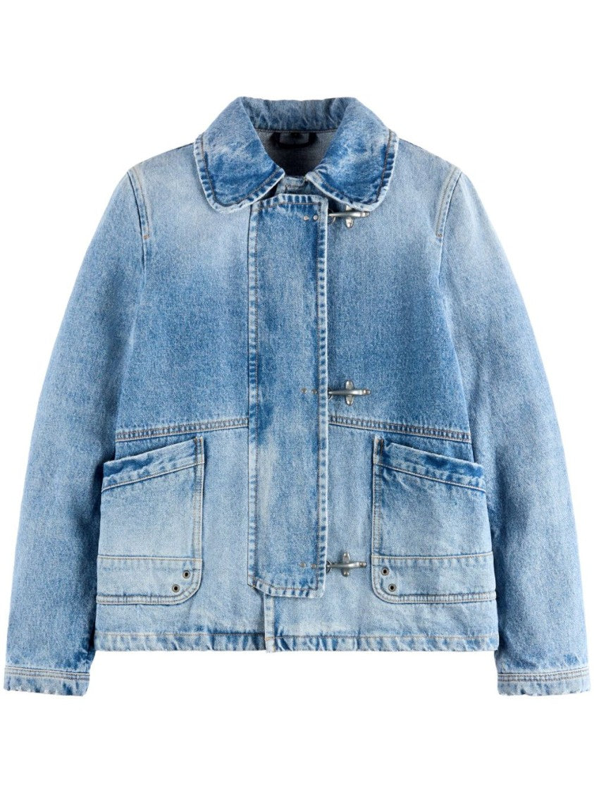 Fay Light Wash Denim Jacket With Vintage Appeal